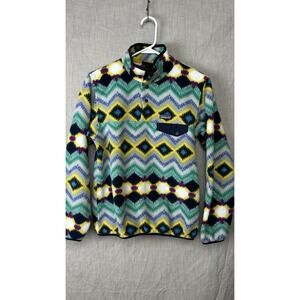 Patagonia Synchilla Snap-T Timber Twist Pullover Fleece Women Size Small Aztec